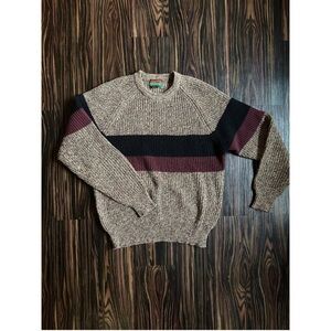 Vintage Oakton Limited Sweater Mens Colorblock Knit Long Sleeve Size Medium
